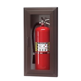 24 x 9.5 Inch Cabinet for up to 5 Lbs ABC Fire Extinguisher - Stainless Steel Door and Frame, Semi-Recessed, 2.5 Inch Trim