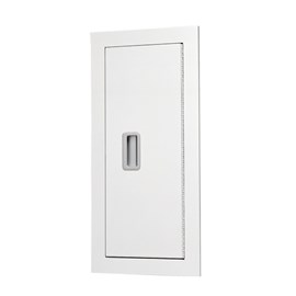 24 x 9.5 Inch Fire Rated Cabinet for up to 10 Lbs ABC Fire Extinguisher - Aluminum Door and Frame, Semi-Recessed, 3.5 Inch Trim