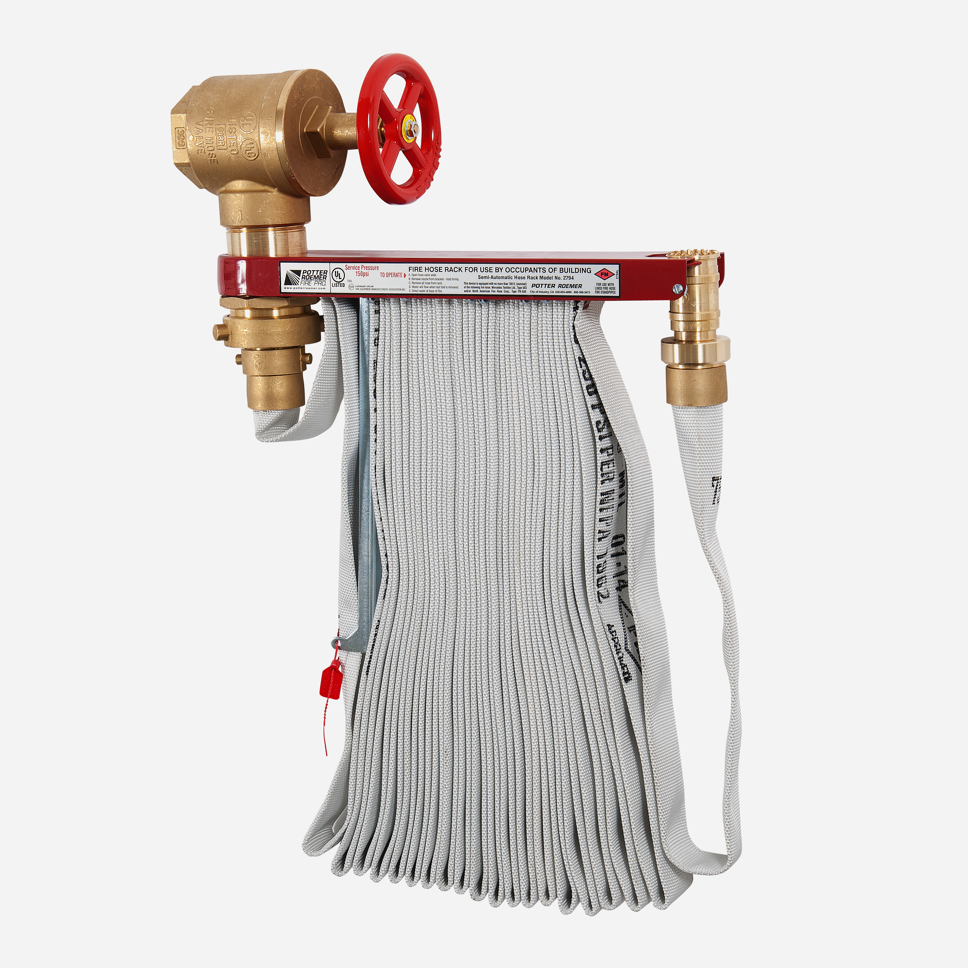 2.575 Complete Fire Hose Rack Unit featuring 2.5 Inch Valve and 75