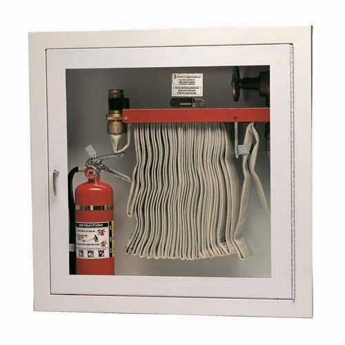 30 x 30 Inch Cabinet for 100 Ft Fire Hose, Rack and Extinguisher- Aluminum  Door and Frame, Recessed - Larsen's Mfg.