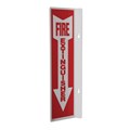 Cantilever Sign - FIRE EXTINGUISHER in White Down Arrow on Red Background